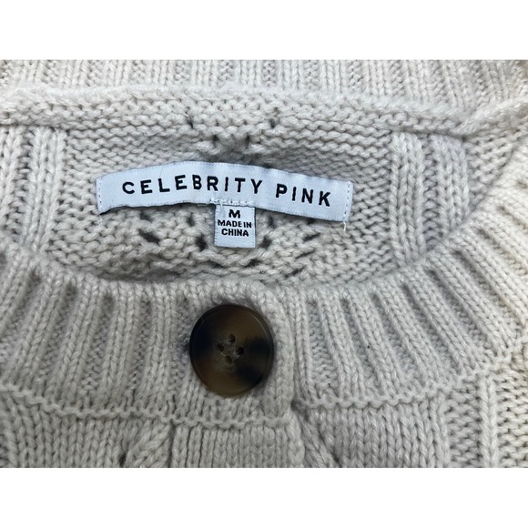 Women's Cardigan Sweater Knitted Sweater Ombré Pink Size M - Picture 4 of 5